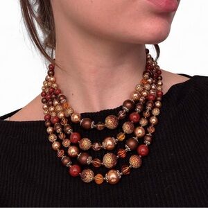 Elegant Multi-Strand Beaded Necklace